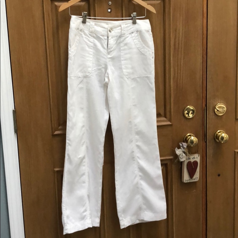 INC Concepts white linen jean style pants.
